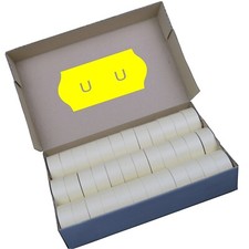 Etiketten Sato/Samark 26, 26x12mm leuchtgelb mit U-Stanzung Auszeichner 