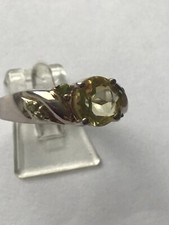 Yvesse Lemonquarz Peridot Ring 925 Silber rhodiniert Größe 18