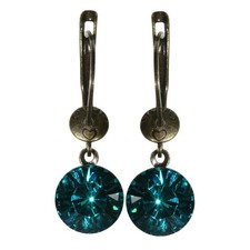 Konplott Ohrringe Ohrhänger Black Jack hängend grün blau zircon