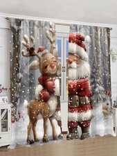 Weihnachtsdeko Gardinen Fenstervorhang Weihnachtsvorhang Fensterdekoration