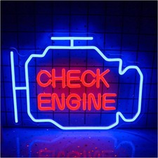 Motor Check Neonlicht Schild - Stilvolle LED Beleuchtung für Garage & Werkstatt