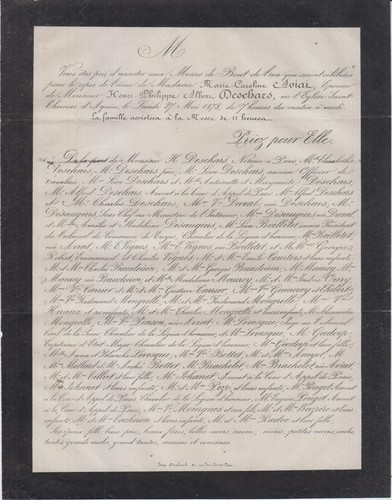 1878 messe part frau henri - messe-part,