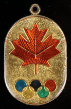 1976 Montreal Olympiade Anhänger Medaille Olympic Pendant Maple Leaf Canada