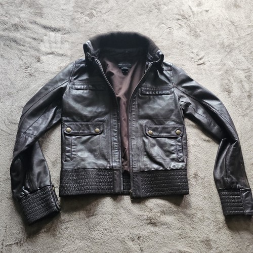 Mango mng lederjacke braun - mango,