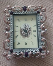 Uhr mit Lila Steinen Zum Hinstellen 13×10cm