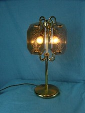 Tischlampe Antik Messing Glas