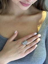 Traumhafter Art Deco *  Diamantring * Schiffchenring * 585 Gold & Palladium