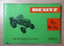 Deutz Schlepper D25.2 + D30 + D30S Ersatzteilliste