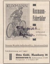 HAMBURG, Werbung 1931, Otto Guhl Kuxmann-Fahrräder Fahrrad