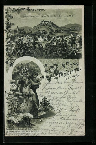 Lithographie weinsberg burg - lithographie,