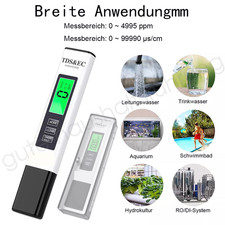 3in1 TDS/EC/TEMP Tester Wasserprüfung Wassertester für Trinkwasser Aquarien DE