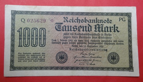Reichsbanknote 1000 mark - reichsbanknote,