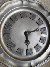 Wanduhr Zinn römische Zifferblatt mit Batterie Retro/Vintage gebraucht