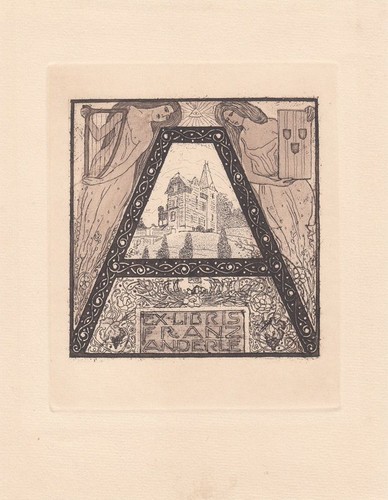 Exlibris bookplate holzschnitt - exlibris,