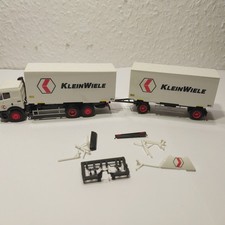 E188 AWM Lkw m Hänger Klein Wiele  weis  1:87 Kleintiere Wechselpritsche HZ OVP