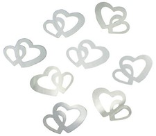 100 Stk Deko Herzen silber
