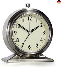 AYRELY® 4-Zoll Kleiner Wecker ? Retro Wecker analog ohne Ticken mit Licht, 