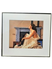 Jack Vettriano Kunstdruck gerahmt Frau im Kleid Nylon Kamin vintage 90er selten
