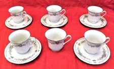 Silverie Fine China Kaffee Teeservice Feinkeramik mit Blumendesign Vintage NEU 