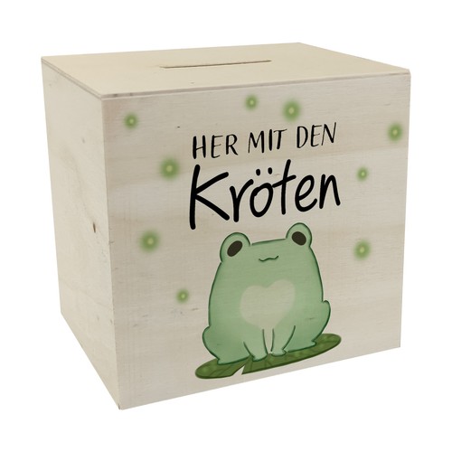 Frosch spardose aus holz - frosch,