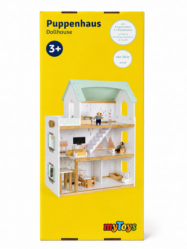 Puppenhaus aus holz mit - aus, 3