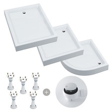 AQUABAD Duschwanne Duschtasse Komplettset NORMA + Viega Domoplex Ablaufgarnitur