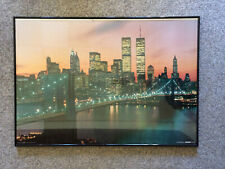   Wandbild , Bild , Brooklyn Bridge , Manhattan,  mit Kunststoff Rahmen 