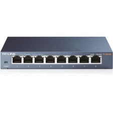 TP  Link 8 Port Gigabt Switch im Metallgehäuse  Ethernet Netzwerk LAN 1GB/s RJ45