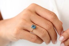 Emerald Cut Gold Ring Natural