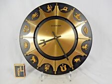 Beautiful vintage " Signs of the Zodiac  " Design DUGENA wall clock Wanduhr 