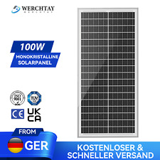 Solarpanel 100 Watt Monokristallin 12V Solarmodul für Camping Wohnmobil 0% MwSt
