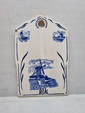 ANTIK Brettchen Frühstücksbrettchen Keramik Delfter Motiv Windmühle ART DEKO