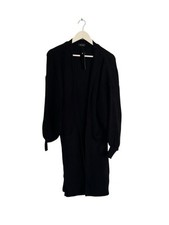 Globals Schwarz Strick Lange Länge Strickjacke Grobstrick Neu Größe M L Made UK