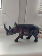 Nashorn Afrikanische Kunst, Figur aus Holz, Ebenholz, Afrika🖤🦏