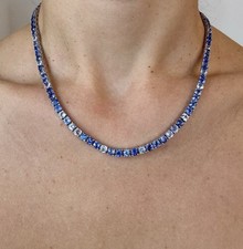 Tenniscollier Kette mit Saphir