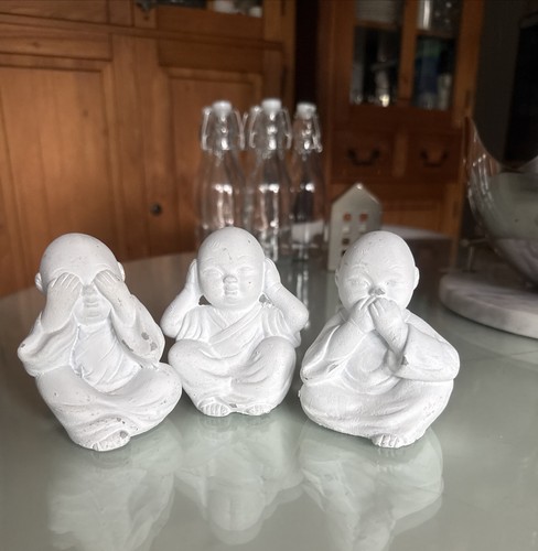 Buddha figuren 3er - set, beton
