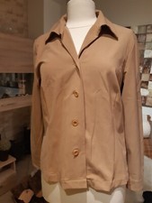 Jacke Blazer langarm Damen, Blusenjacke, Kragen, camel braun, Gr. 38, Hirsch