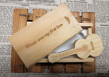 USB Stick Holz Gitarre mit Holzkiste graviert Musiker Geschenk Musikinstrument