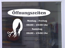 Öffnungszeiten Friseur Schaufensterbeschriftung Aufkleber Werbung Laden Geschäft