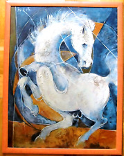 Pferd expressiv Ölgemälde nach Hans ERNI Schweiz 62x84cm Eye Catcher! #118