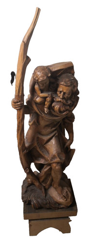 Große geschnitzte holzfigur - geschnitzte,