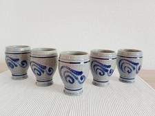 5er Set, Weinbecher, Mostbecher, Steingut, wie neu
