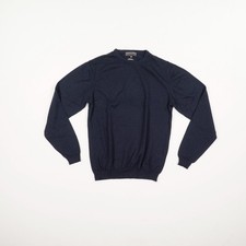 FINSHLEY & HARDING Herren Merino Pullover Gr. M/50 dunkelblau Strickpullover Lan