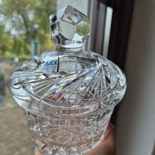 Bleikristall Glas Schale Deckeldose ACC OVER 24% Lead Crystal Hand cut Poland