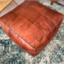 Vintage Echtleder Pouffe