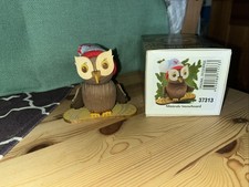 Holzeule Erzgebirge Handarbeit Holzfigur gedrechselt  Original  Snowboard  Deko