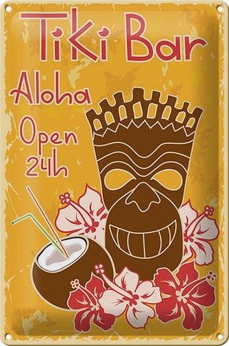 Schild blech tiki bar aloha - tiki,