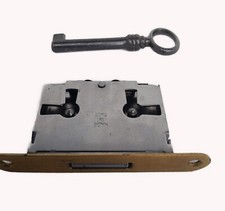 Einsteckschloß+1 Schlüssel Eisen Vitrinen Schloss D 20 mm Vintage Möbelschlösser