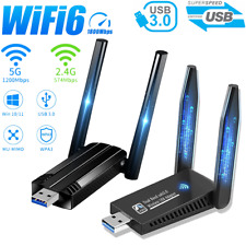 WLAN Stick USB 3.0 Adapter WiFi 6 AC 1800Mbps Bluetooth Dongle Dual Band 5GHz PC