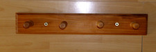 Hakenleiste helles Holz 4 Haken Maße 40 x 6 cm, Haken 5 cm Wandgarderobe